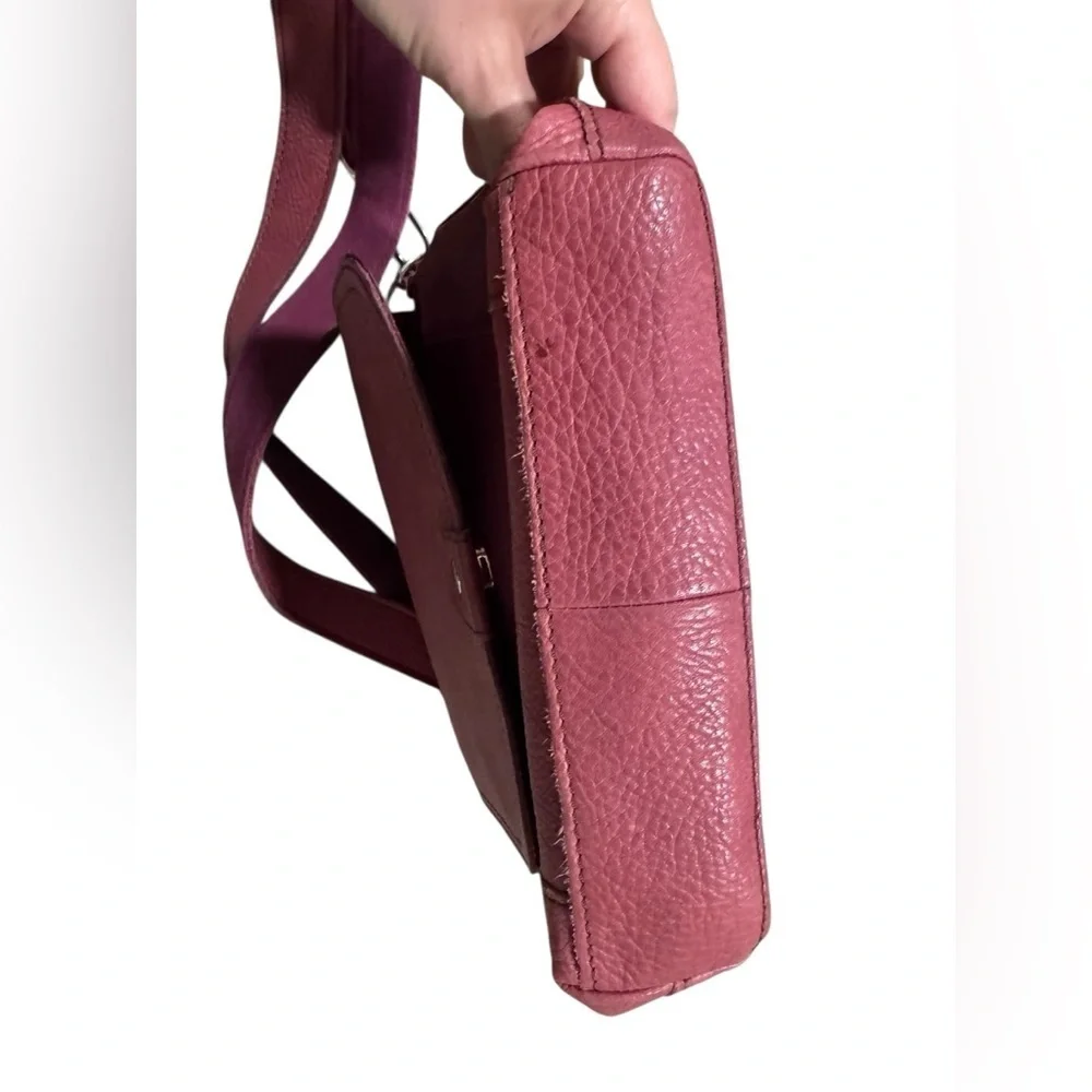 Fossil | Wallet Pocket Bag Womens Plum Leather Detachable Strap Crossbody